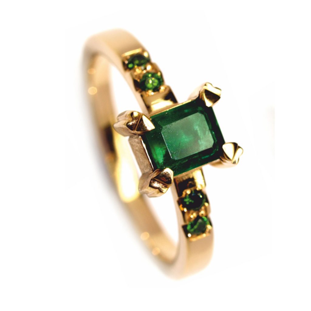 Verlobungsring: Gold mit Smaragd